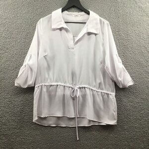 ProBlue‎ Collared V-Neck Top White M